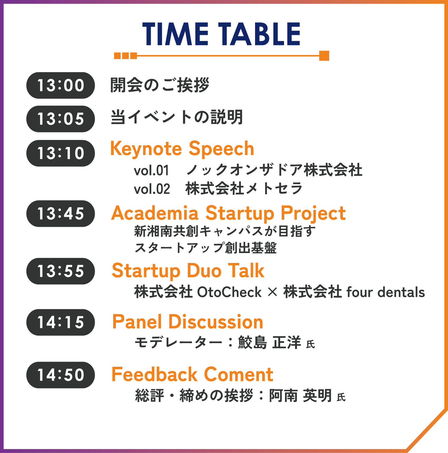 タイムテーブル